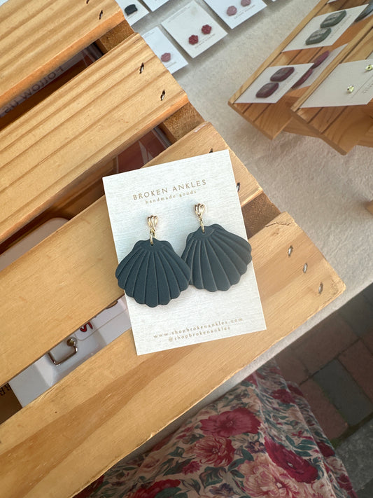 Shell Dangles with Brass