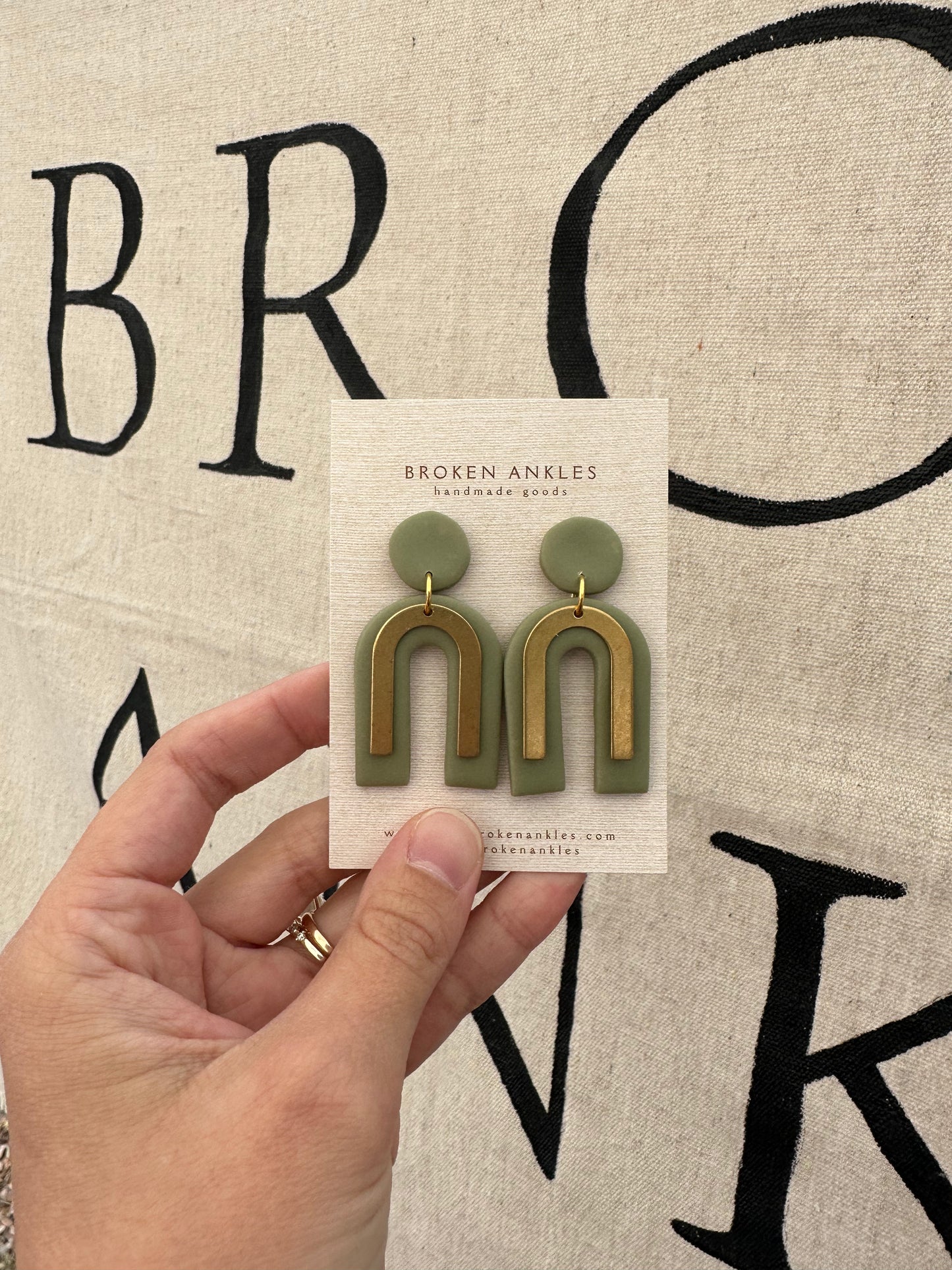 Brass U Earrings