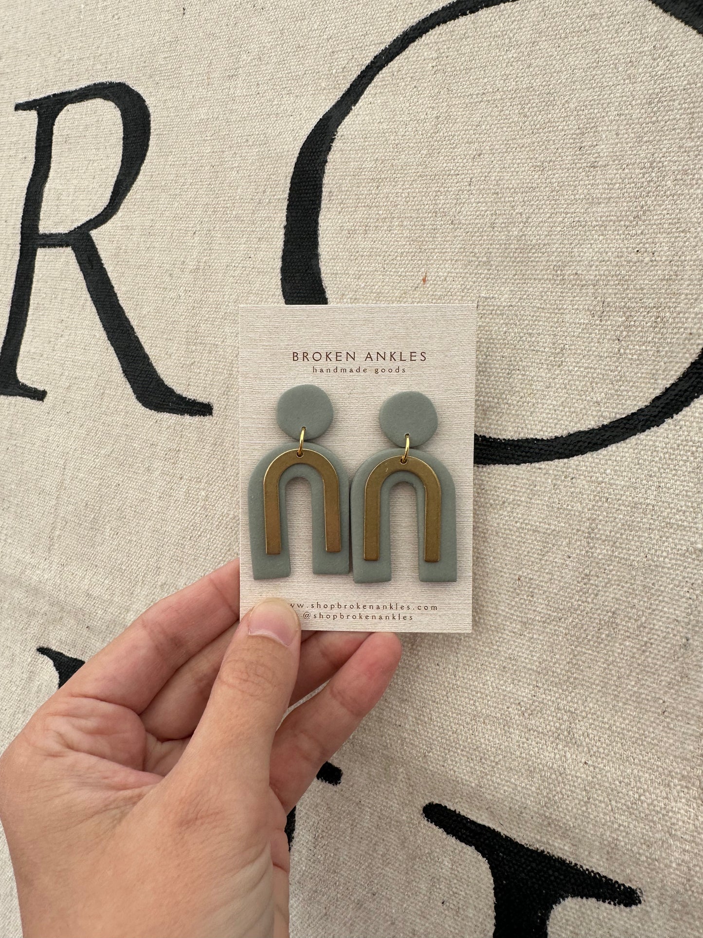 Brass U Earrings