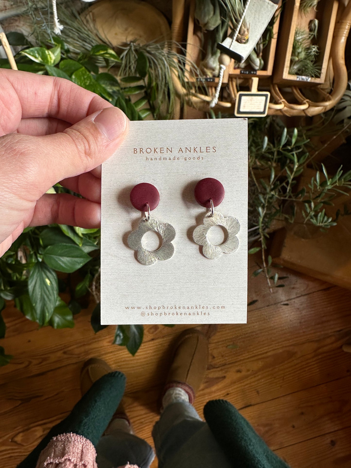 Silver Floral Earrings