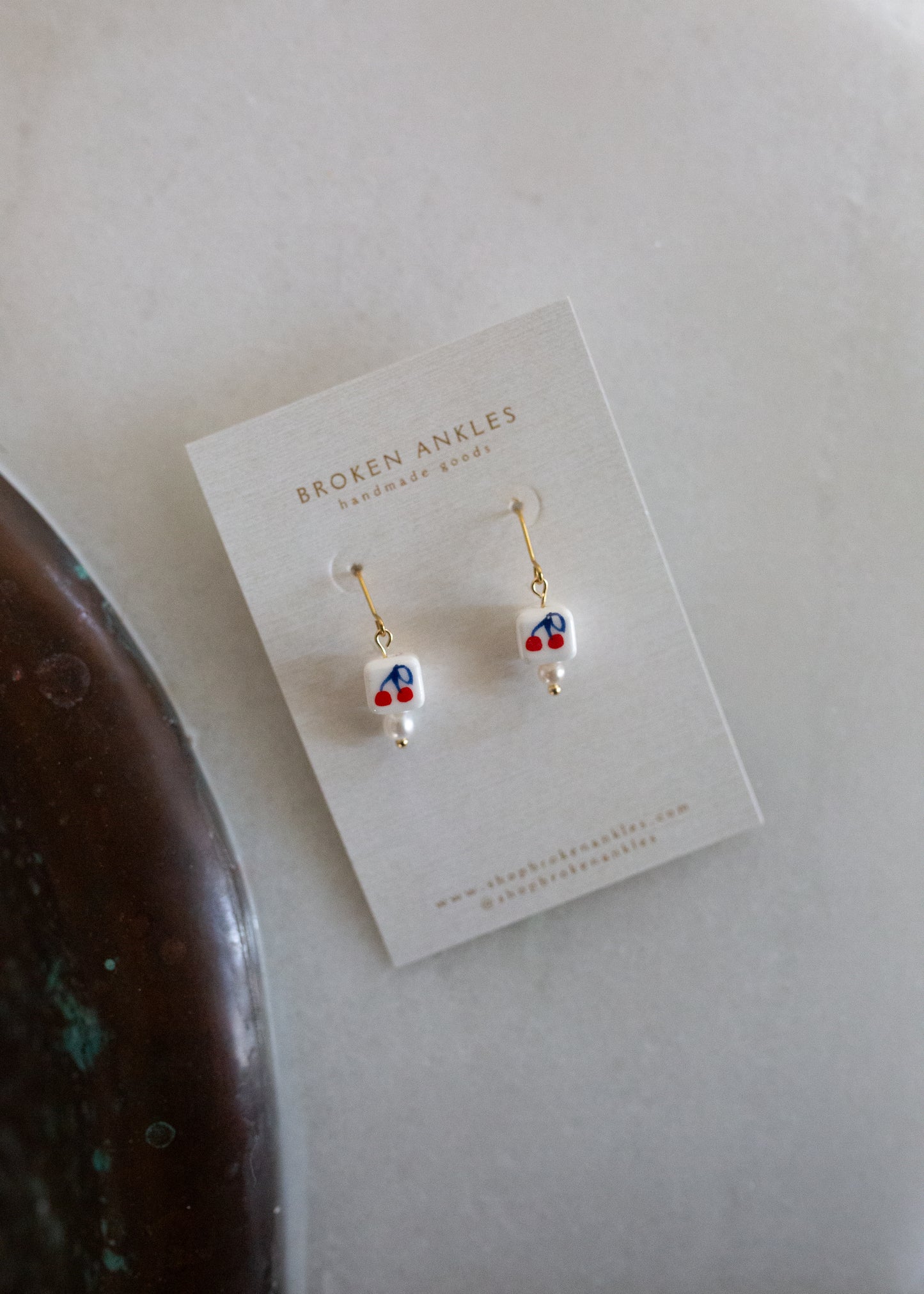 Beaded Cherry Earrings