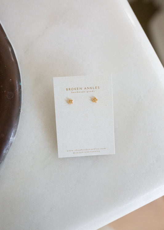 Brass Flower Studs
