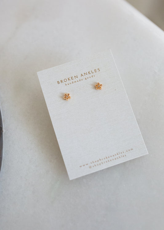 Brass Flower Studs