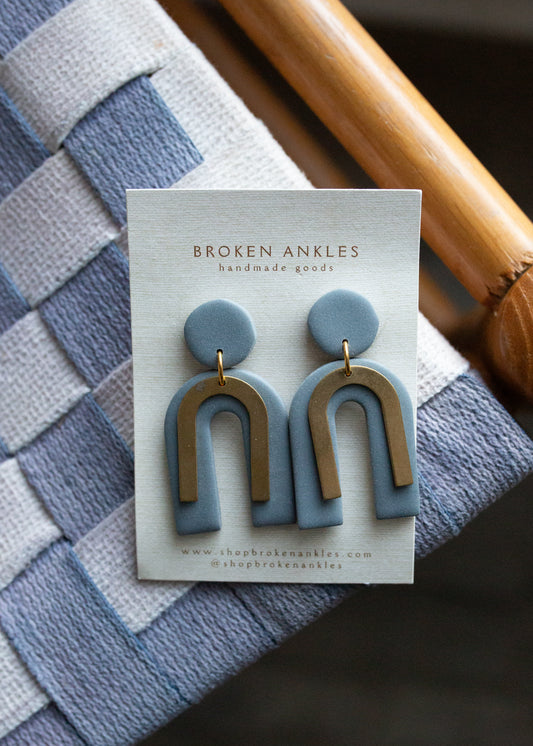 Brass U Earrings