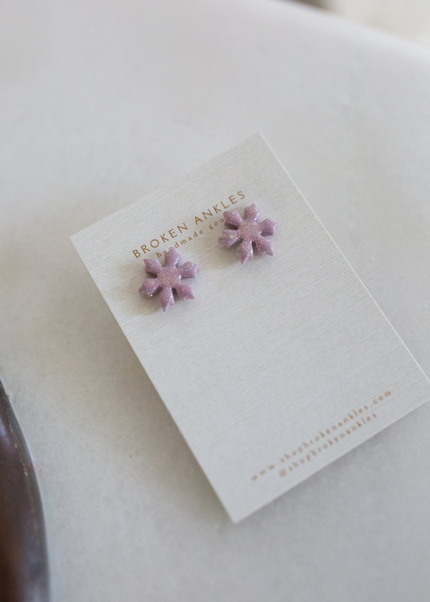 Glitter Snowflake Studs