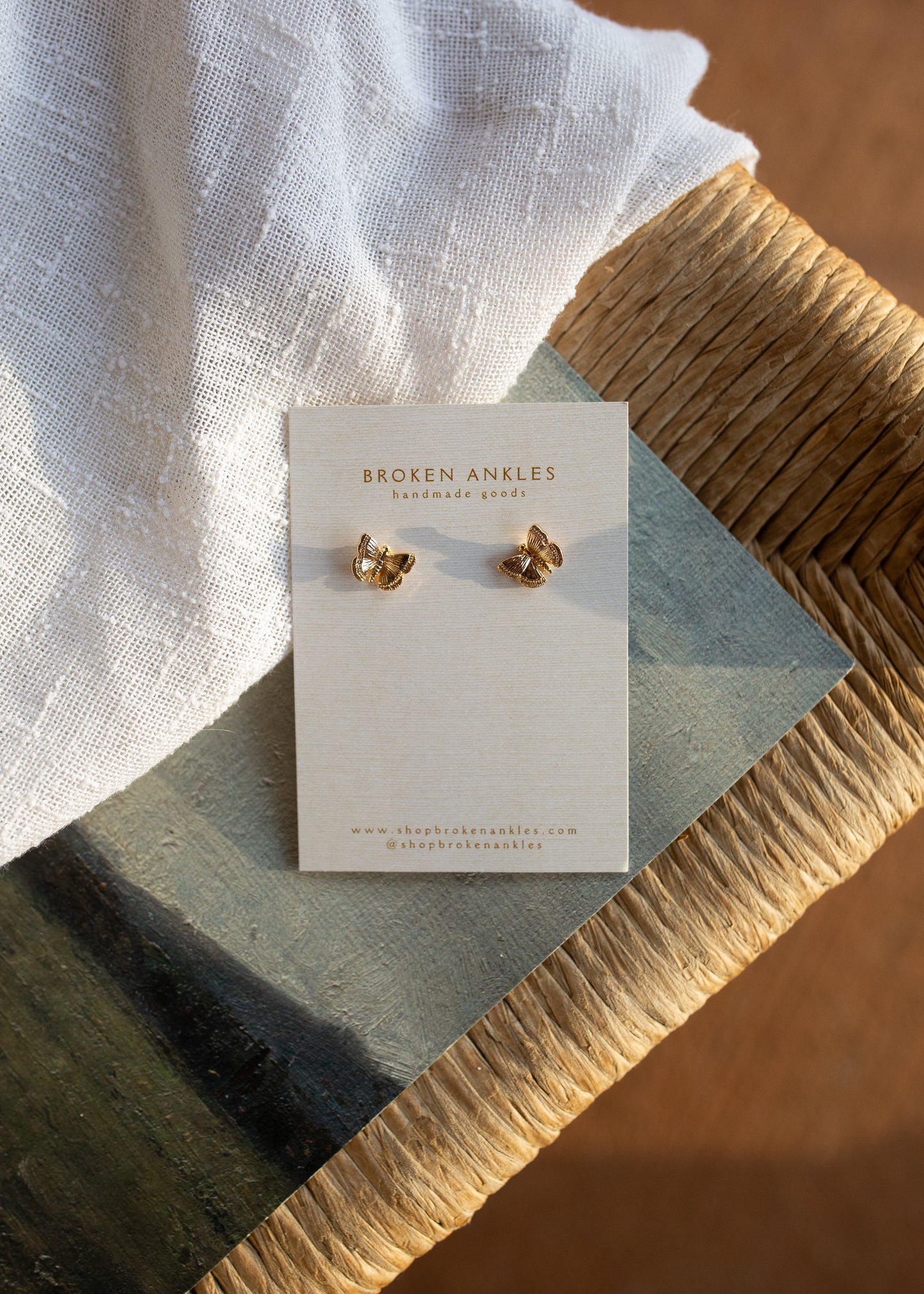 Butterfly Brass Studs