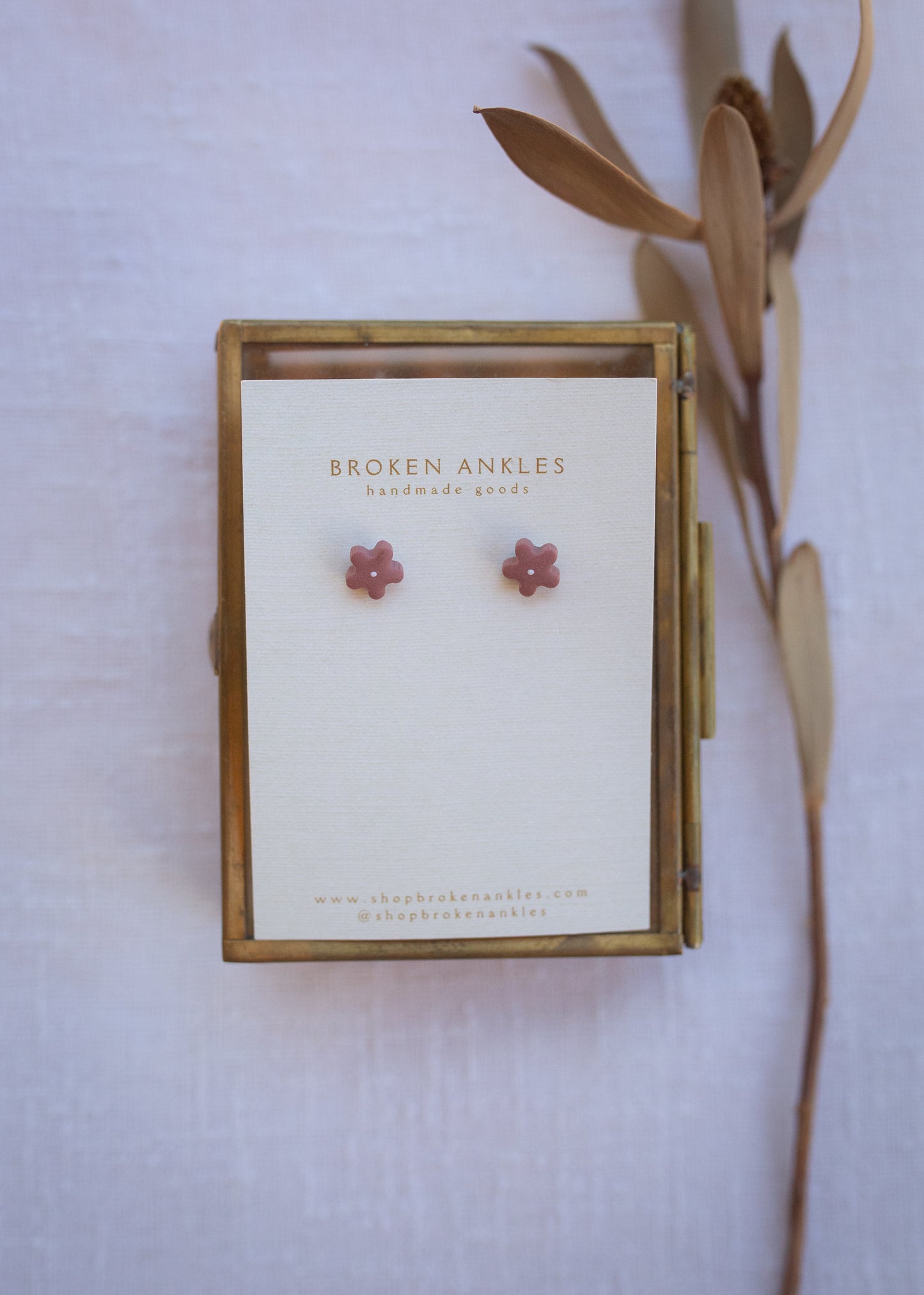 Tiny Clay Flower Studs