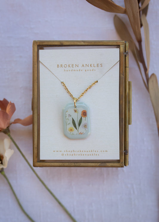 Floral Clay Necklace