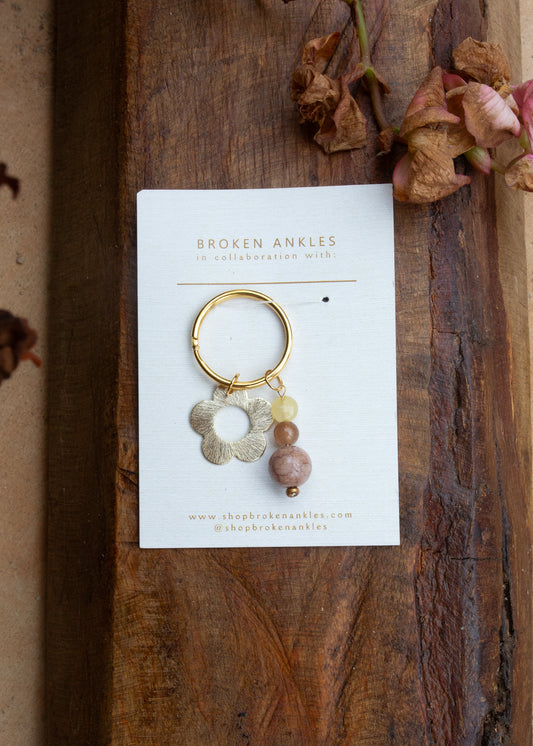 Brass and Beaded Keychain